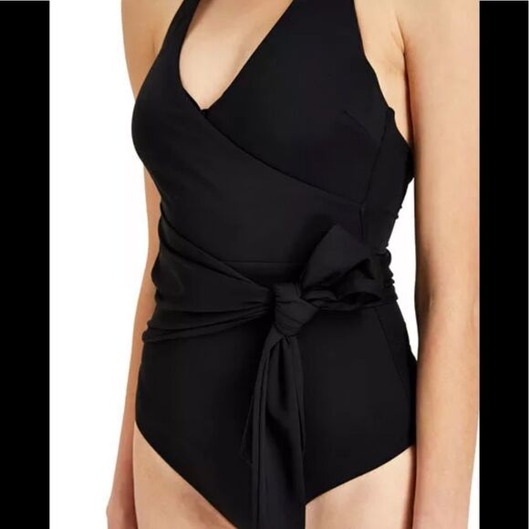 NWT Onia Black Elena Tie-Front One-Piece Swimsuit Slimming Sexy & Classic. XS - Picture 4 of 16